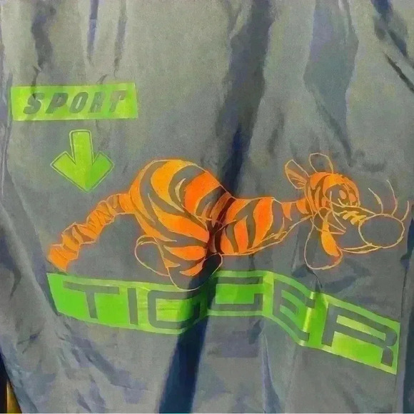 Vintage 90s Disney Tigger Sport Windbreaker Jacket Hooded pullover size L/XL - Picture 7 of 9